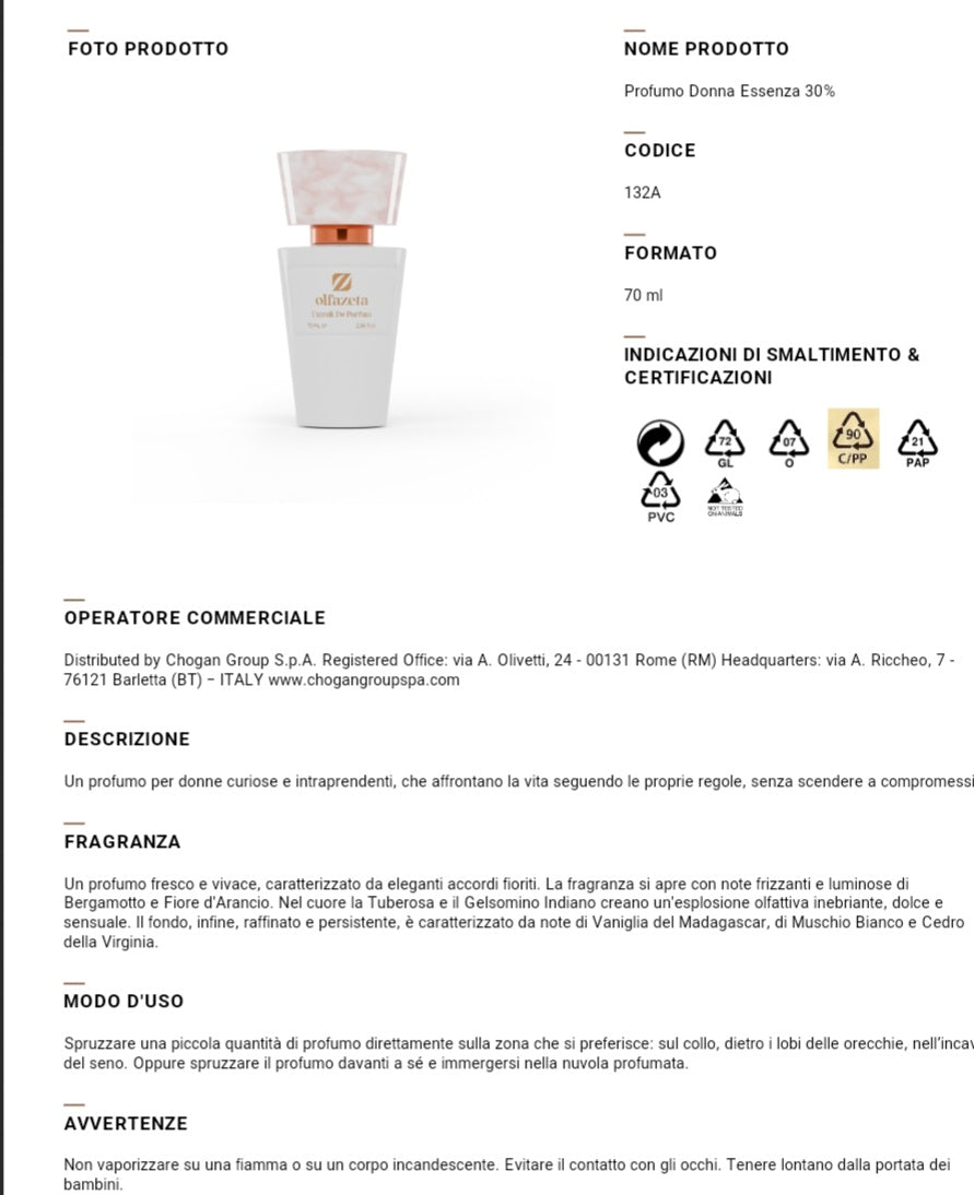 Profumo Chogan 132W Ispirato a My Way di Giorgio Armani