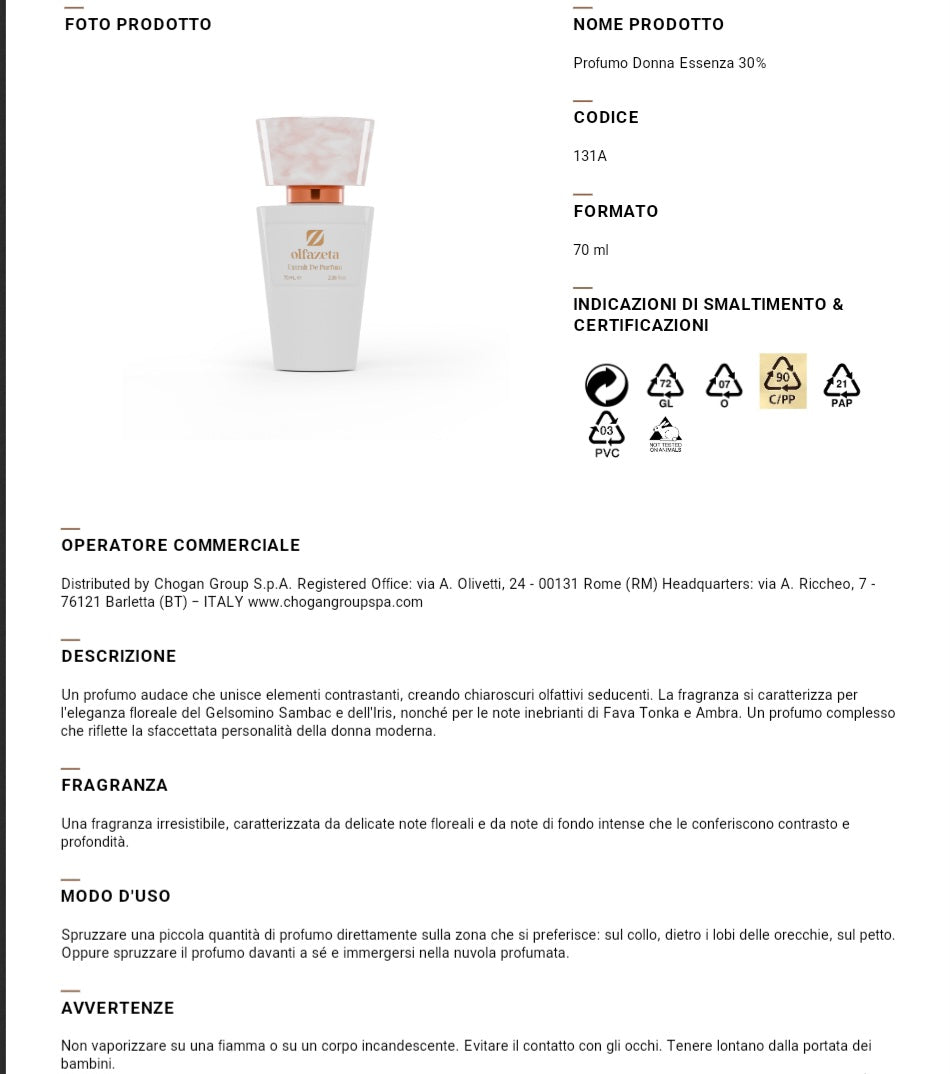 Profumo Chogan 131W Ispirato a Good Girl di Carolina Herrera