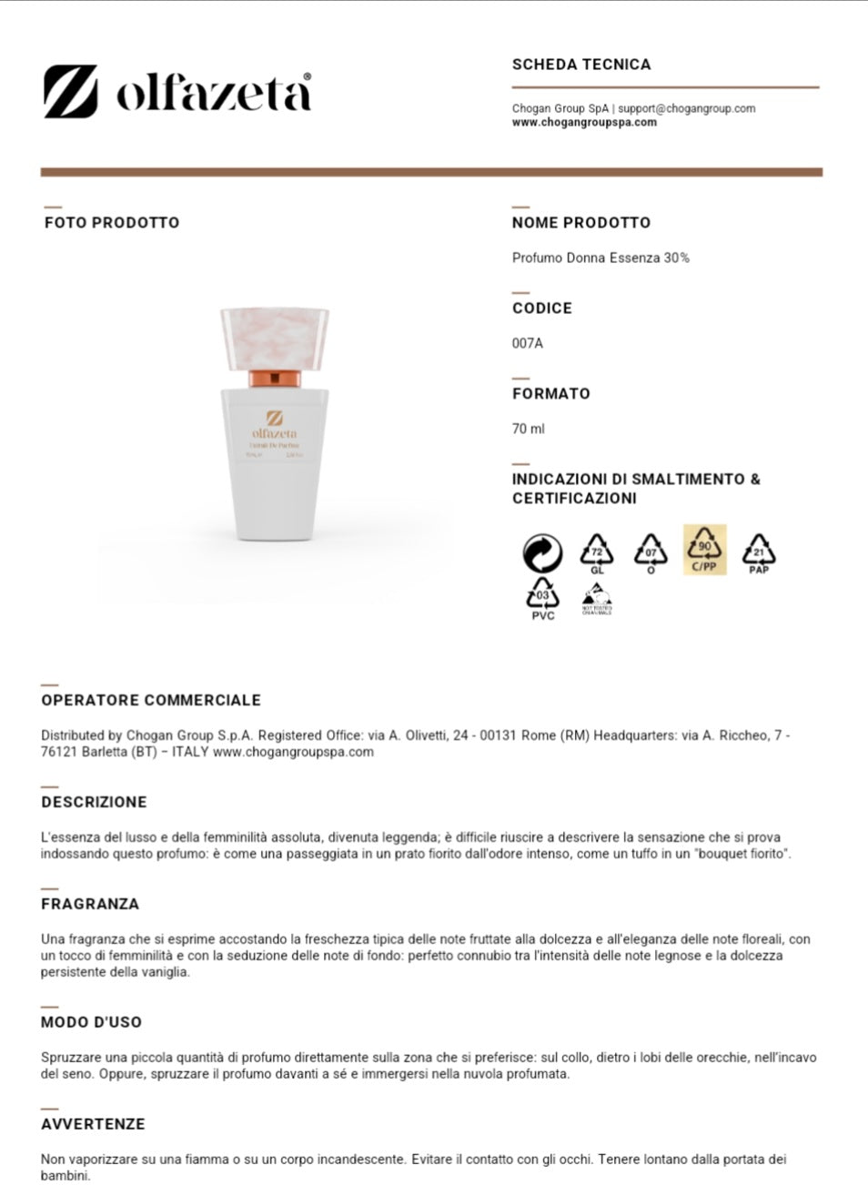 Profumo Chogan 007 Ispirato a J'Adore di Dior