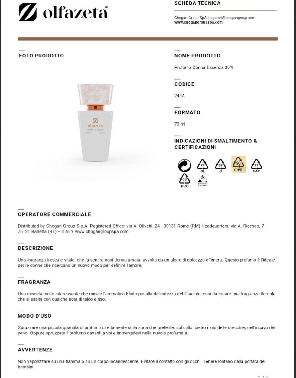 Profumo Chogan 154W Ispirato a Love Chloe di Chloe