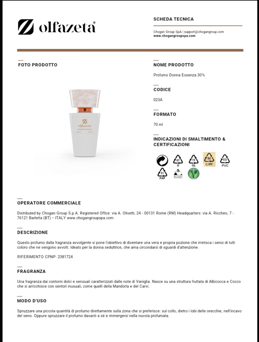 Profumo Chogan 023W Ispirato a Hypnotic Poison di Dior