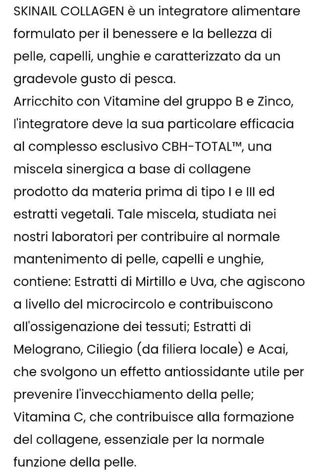 SKINAIL COLLAGEN - Integratore alimentare per pelle, capelli e unghie