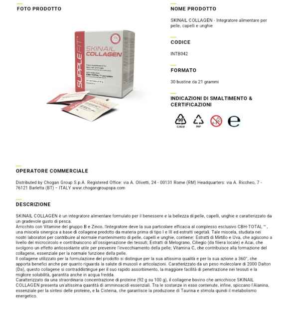SKINAIL COLLAGEN - Integratore alimentare per pelle, capelli e unghie
