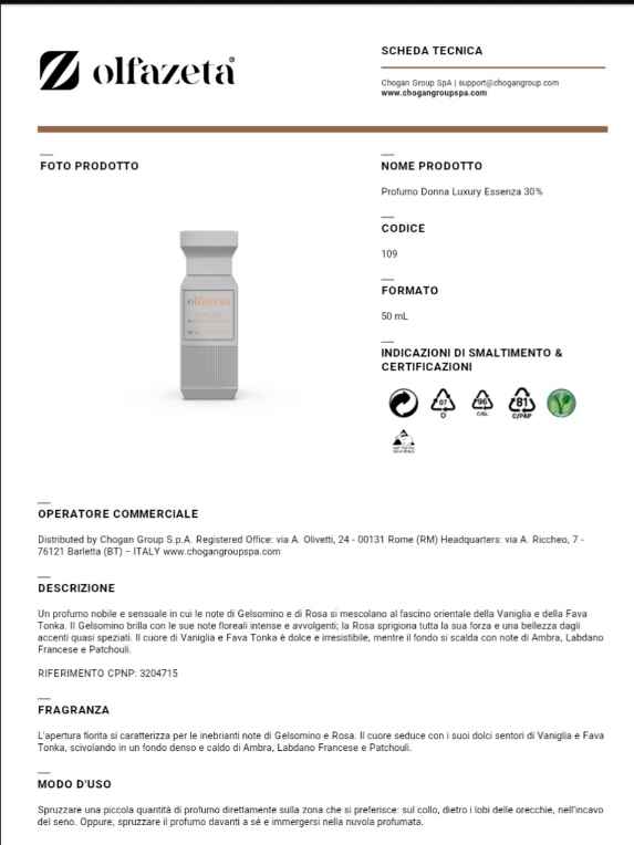 Profumo Chogan 109W Ispirato a L'Or di J'Adore