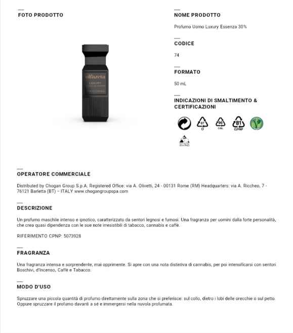 Profumo Chogan Uomo 074 Ispirato a Black Afgano di Nasomatto