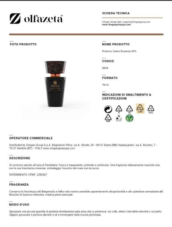 Profumo Chogan 002 Ispirato a Acqua di Giò di Armani
